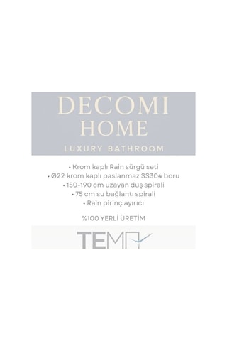Tema Rain Tetra 53243-2m Tepe Duş Seti Siyah