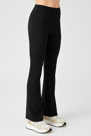 Cloudymood Kadın Siyah Yüksek Bel Toparlayıcı Çift Cepli Ispanyol Paça Tayt Bootcut Siyah - 880905440 Siyah