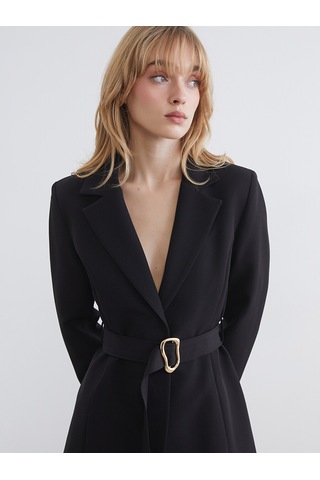 Lcw Vision Siyah Beli Kemerli Kadın Blazer Ceket