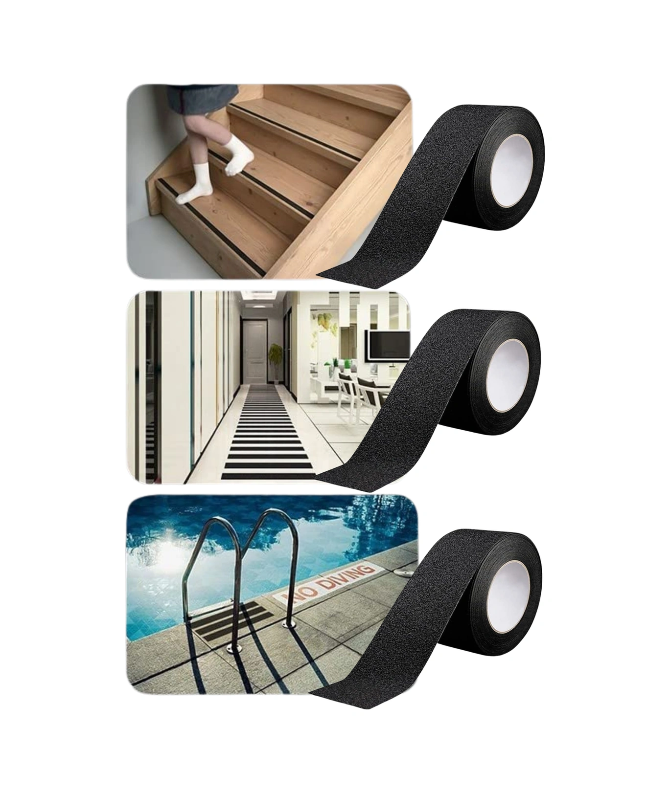 Taşlı Zemin Kaydırmaz Bant Kendinden Yapışkanlı Güvenli Yüzey Şeridi Merdiven Ve Zeminler İçin