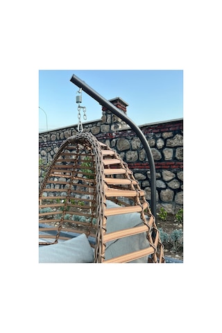 Rattan Tek Kişilik Salıncak Krem