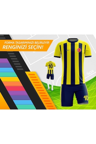 Acr Giyim Kişiye Özel Futbol Forması Sarı Lacivert 2020 Lacivert