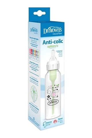 8 Oz/ 250 Ml Dar Ağız Anti-kolik Pp Sincap Desenli Biberon, Tekli Paket