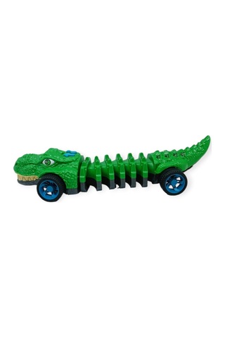 Timsah Araba - Otomatik Hareketli Sesli Işıklı 32 Cm - Yeşil Gerçekçi Timsah Lisinya Çok Renkli