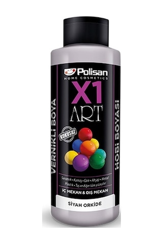 Polisan X1 Art Vernikli Hobi Boyası Siyah Orkide 120 ML