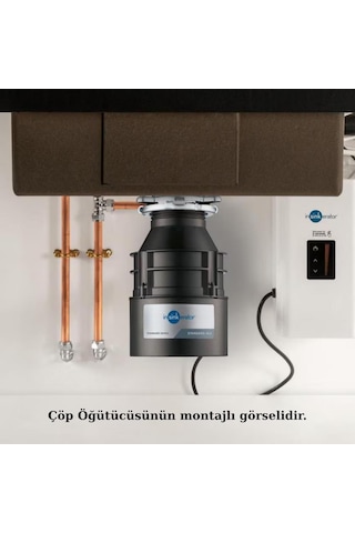 İnsinkerator Standard 460 Model Çöp Öğütücü, Ev Tipi, 380 W, 0.55 Hp Siyah