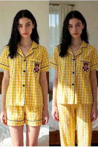 Mh Moony Homewears Buttercup Bear Sarı 3'lü Yumuşacık Pijama Sarı