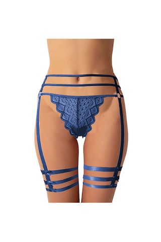 Kadın Jartiyer Görünümlü İpli Tanga String Paçalı Estetik 001