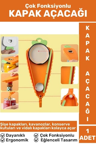 Premium Ergonomik Eğlenceli Tasarım Kavanoz Şişe Konserve Çok Fonksiyonlu Şişe Kapak Açacağı Çok Renkli