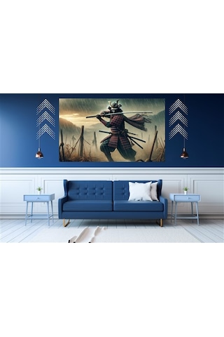 Ti-play Büyük Baskın 60x90cm Modern Samuray Pvc Çerçevesiz Tablo