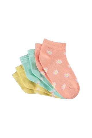 Civil Girls Flower 3'lü 2-12 Yaş Kız Çocuk Patik Çorap - Standart