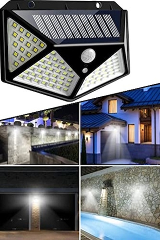 Geçirmez Güneş Enerjili Suya Dayanıklı 100 Led Duvar Lambası 1410