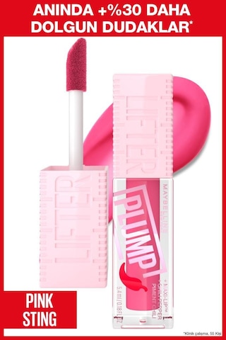 Maybelline New York Lifter Plump Dudak Parlatıcısı 003 Pink Sting + Mini Lash Maskara
