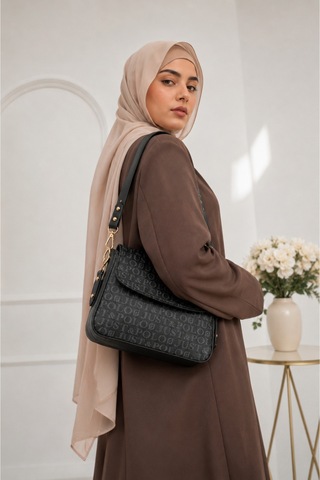 Genel Markalar Yeni Sezon Kolon Askılı 4 Bölmeli Kadın Çantası 25x15cm Siyah
