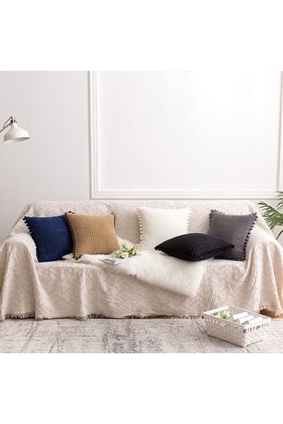 Wezone Kuru Mısır Desenli Kadife Yastık Kılıfı, Modern Ev Dekoru, 45x45 Cm, Sarı, Yumuşak Dokuma, Temizliği Kolay İç Dolgu Hariç Diğer