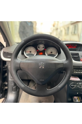 Peugeot 207 Uyumlu Direksiyon Kılıfı Nokta Alcantra