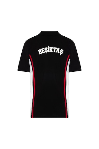 Beşiktaş Lisanslı Siyah Polo Yaka T-shirt 03-siyah