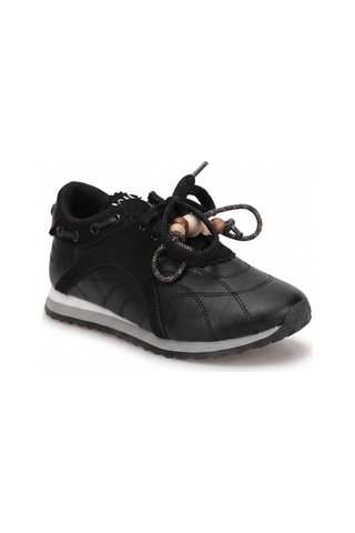 Ayakkabı Fuarı Elit Kcm243 Kadın Taşlı Klasik Sneaker Siyah