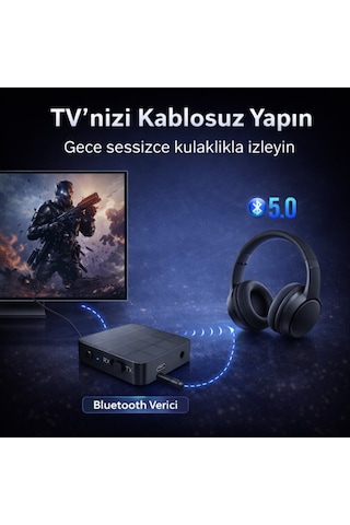 Polham Bluetooth 5.0 Ses Alıcı Ve Verici Rx/tx Tv İçin Kablosuz Kulaklık Adaptörü 3.5mm & Rca Destekli