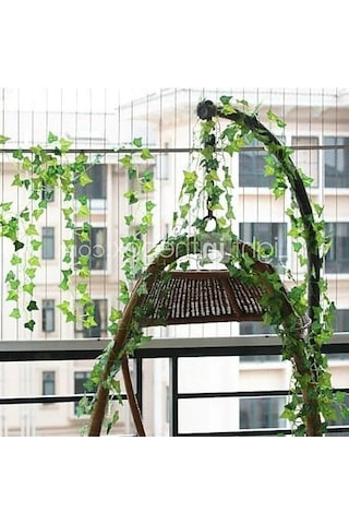 Yapay Sarmaşık Çiçek Dekoru, Üçgen Yapraklı, 230 Cm Uzunluk 20beyazcipso