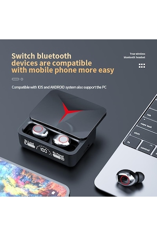 M90 Pro Tws Bluetooth 5.3 Kulaklık Slayt Kapak Kablosuz Kulaklık