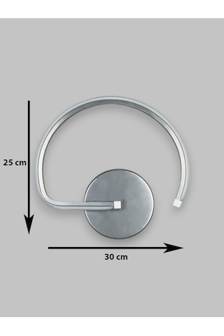 Gigi Aplik Gri Renk Gün Işığı Ledli Banyo Led Duvar Aplik Gri