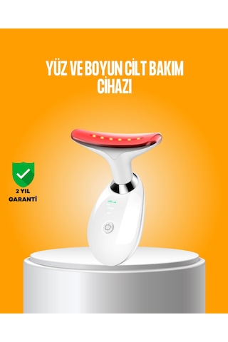 3 Modlu Boyun Ve Yüz Bakım Cihazı Ems, Temizleme, Sıcak Masaj Ve Renkli Işık Terapi Özellikli - Lisinya