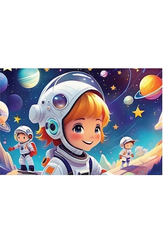 60 Parça Çocuk Astronotlar Puzzle 4956