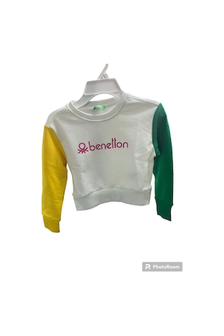 Benetton Çocuk Sweatshirt Beyaz Beyaz