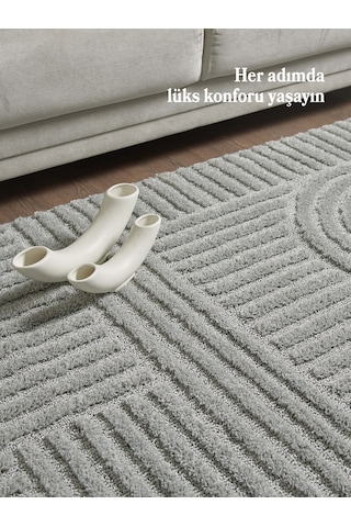 Modern Desen Özel Kesim Halı Salon Halısı Mutfak Halısı Yolluk Gri Halı Kolay Temizlenebilir Halı Gri