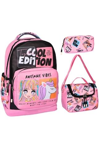 İlkokul 3 Lü Cool Edit Baskılı, Kız Çocuk Beslenmeli Ve Kalemlikl