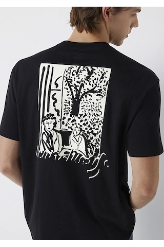 Mavi M0613575-900 Mavi Henri Matisse Baskılı T-shirt Erkek Tişort siyah