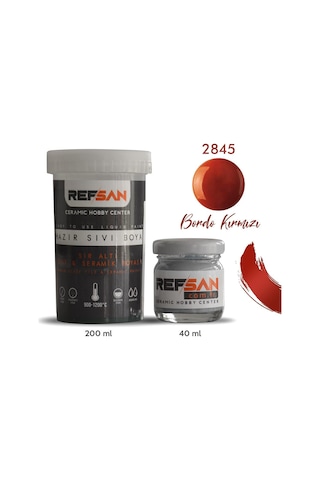Hazır Çini ve Seramik Boyası 2845 Bordo Kırmızı 200 Ml