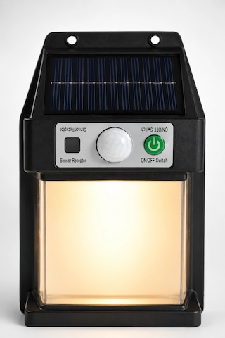 Güneş Enerjili Sensörlü Solar Aplik Duvar Tipi Dış Mekan Hareket Algılamalı Işık