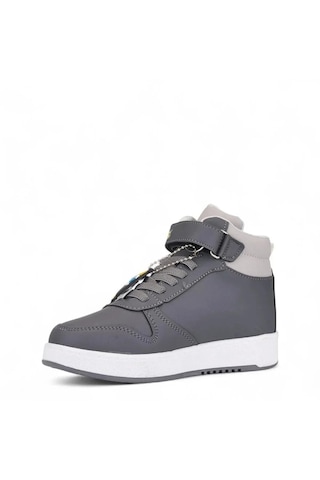 Nese Shoes Stars Baskılı Erkek Çocuk Spor Ayakkabısı, Sneaker Füme