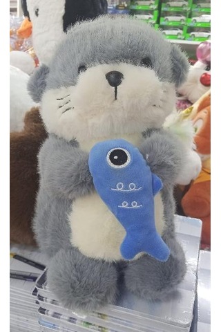 Peluş Uyku Arkadaşı Balık Tutan Susamuru Su Samuru Peluş 35 Cm Pelüş