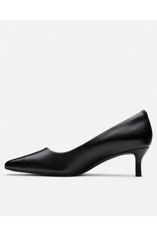 Clarks Zarey Court Black Leather, M 3 Kadın Siyah Topuklu Ayakkabı 26183156 siyah