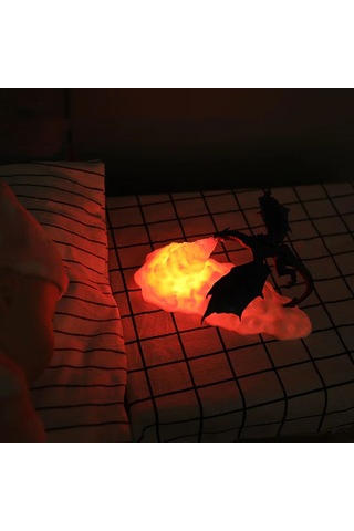 Qingmipy 3d Baskılı Usb Şarjlı Led Gece Lambası - Çocuklar İçin Buz Ejderha Tasarımı, Çevre Dostu Pla Malzeme Çok Renkli