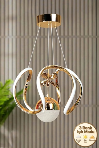 Angel Modern Sarkıt 3 Kademeli Şeker Toplu Led Avize Gold