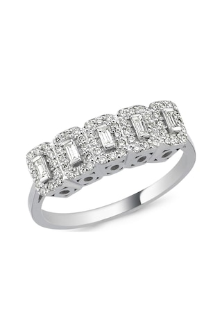 Nadias Jewellery Baget Pırlanta Beştaş Yüzük