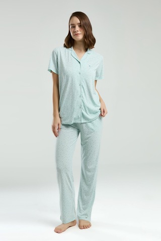 Pierre Cardin Kadın Yeşil Gömlek Pijama Pc8990-s-v1 Yeşil