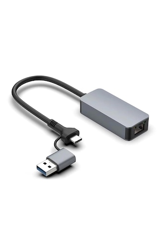 Cr14 Type-c / Usb 3.0'dan 2500mbps Rj45 Ethernet Adaptör Mac Windows Uyumlu Alüminyum Kasa 2.5gbps