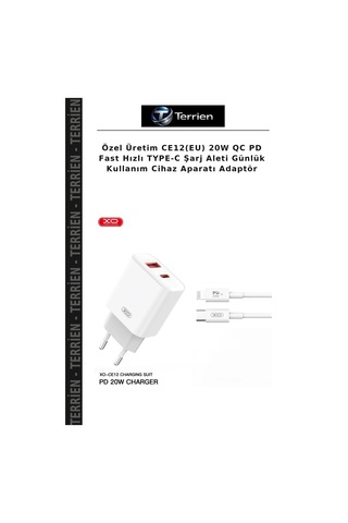 Özel Üretim Ce12 Eu 20w Qc Pd Fast Hızlı Type-c Şarj Aleti Günlük Kullanım Cihaz Aparatı Adaptör