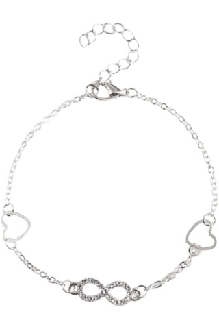 Homyl Plaj Kadın Çiftler Için Çift Kalp Halhal Gümüş Gümüş