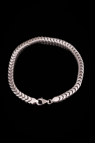 Encili Silver 925 Ayar Gümüş Özel Tasarım Esnek Model Erkek Bileklik Gümüş