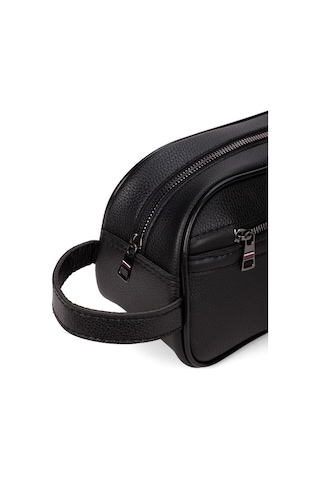 Newish Polo Erkek Deri Portföy Clutch Traş Kozmetik Bakım Ve Günlük El Çantası New366 Siyah