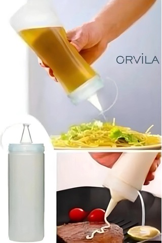 Master Chef 700ml Sızdırmaz Kapaklı Şeffaf Yağdanlık Sirke Ketçap Mayonez Sosluk