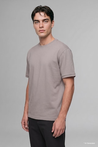Defacto Kırışmaz Oversize Bisiklet Yaka Basic Kısa Kollu Tişört B6494ax26augr168 Gri-gr168