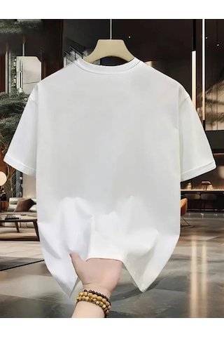 Unisex Güneşli Dağ Tasarım Basklı Tshirt Beyaz