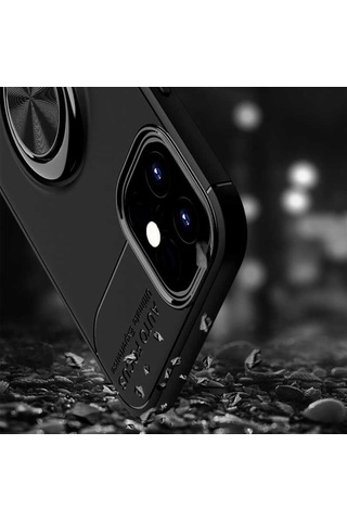 Apple Uyumlu iPhone 12 Mini Kılıf Yüzüklü Magnetli Ravel Case
